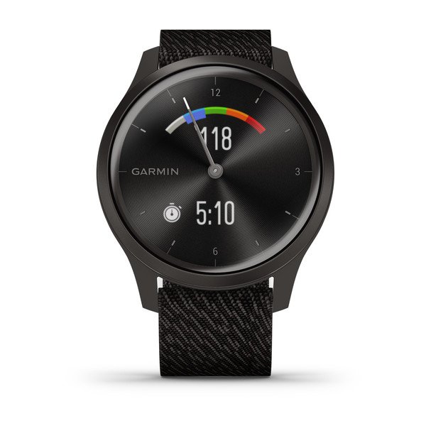 Garmin Vivomove Style, Graphite Aluminium Case With Black Pepper Woven  Nylon Band - AMIT Retail