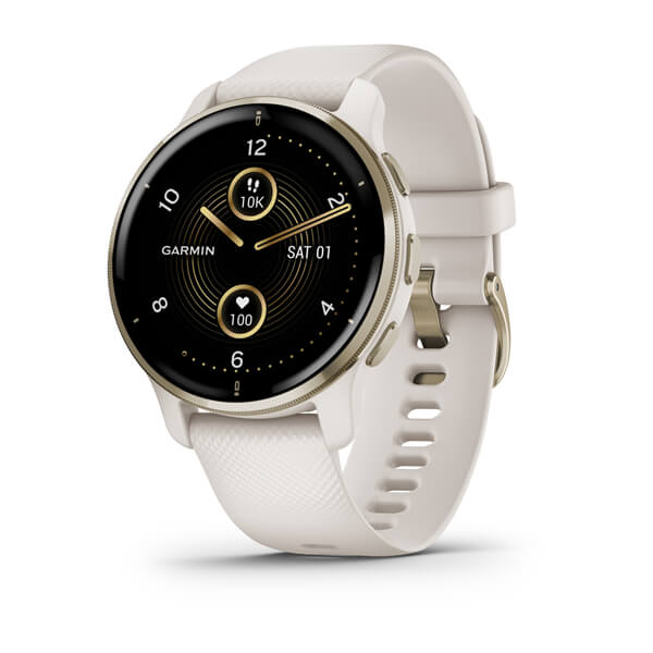 Garmin Venu 2 Plus Cream Gold Bezel With Ivory Case And Silicone Band