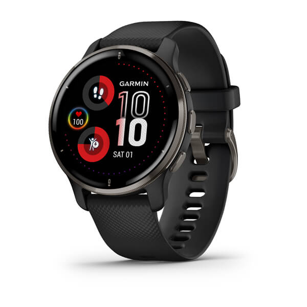 Garmin Venu 2 Plus Slate Bezel With Black Case And Silicone Band